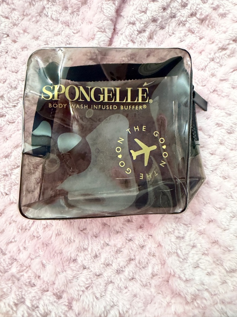 Spongellé Clear Travel Pouch with Gold Logo